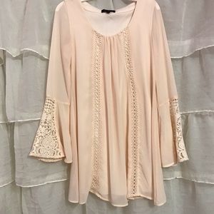flowy long-sleeved mini dress